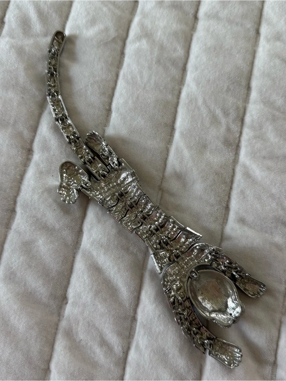 Vintage hollywood regency avant garde maximalist articulated tiger large brooch